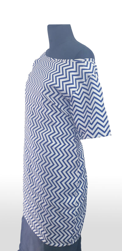 Zigzag Allure One-Shoulder Half Sleeve Dress
